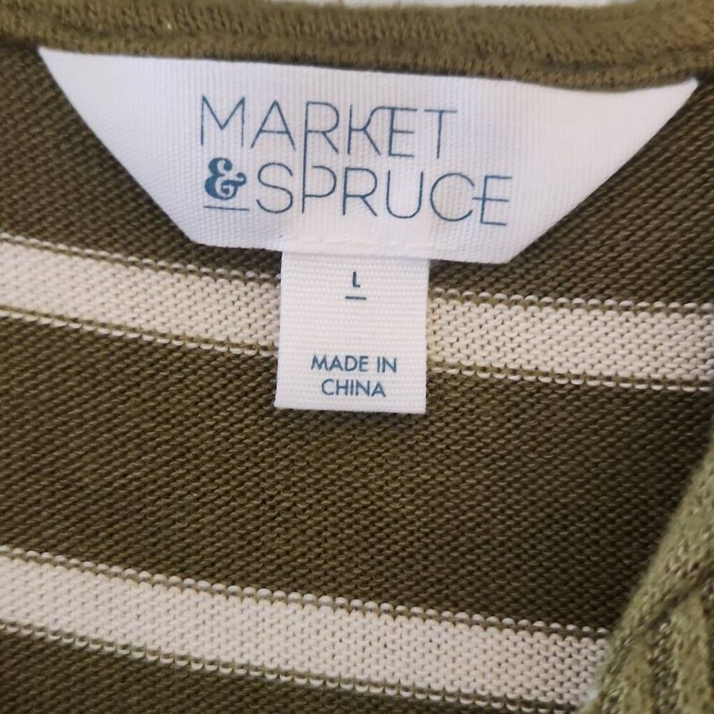 Market & Spruce Blakely Zip Up Hooded Brushed Knit Sweatshirt Green L - Picture 2 of 4